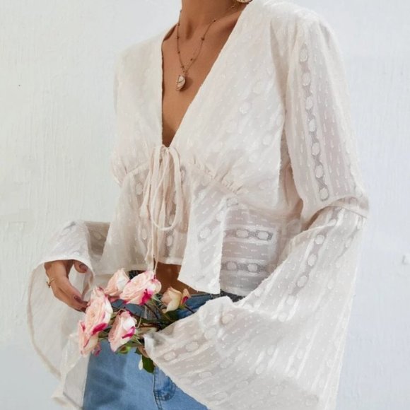 Knot Front Peplum Top - Picture 3 of 7